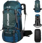 Hiking Backpack Camping Light Travel Backpack for Men Women with Shoe Compartment Rain Cover Can Hang Water Bag Green Blue Black Optional for Hiking Camping Traveling 60L Capacity