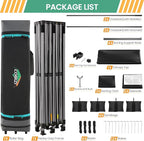 COBIZI 10x30 Pop Up Canopy Tent with Awning & Sidewalls, Heavy Duty Commercial 10X30 Canopy Tents Instant Waterproof, UPF 50+ Sun Shade for Outdoor, Parties, Markets Black