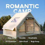 Inflatable Camping Tent with Pump,4-6 Person Waterproof Blow Up Air Tent for Camping Hiking,Easy to Set Up 4-Season Inflatable House Tent with Oversized Canopy.