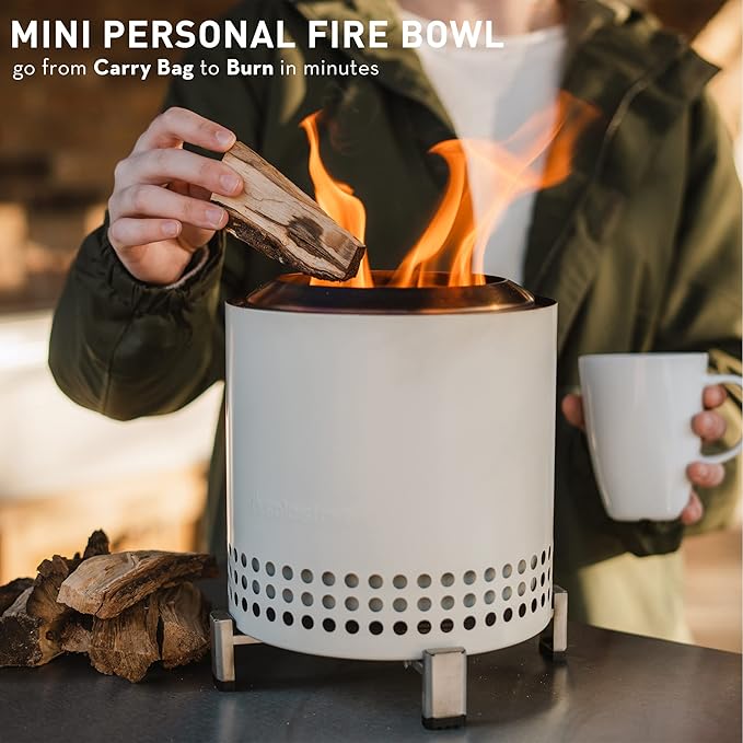 Solo Stove Mesa XL, 7 Inch Tabletop Fire Pit with Stand - Smokeless, Stainless Steel Fire Pit for Camping, Outdoor & Patio- Wood Burning or Pellet Fueled Portable Bonfire, 2.3lbs, Water