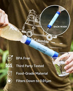 8L Camping Water Filtration System, Protable Gravity Water Filter System Survival for Camping Hiking Backpacking and Emergency Preparedness, 2-Gal Bag, BPA-Free