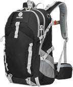 Hiking Backpack, 40L Lightweight Camping Backpack with Rain Cover, Water Resistant Large Hiking Bag Outdoor Travel Daypack for Men Women, Black