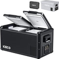 ICECO VL75ProD Dual Zone Fridge Freezer, 79Qt 12 Volt Refrigerator, Car Fridge Powered by SECOP, Portable Freezer with Reversible Lid, 0-50°F, AC/DC, For Car, Outdoor, Camping| With Battery+Cover