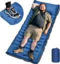 Camping Sleeping Pad, Extra Thick 6 Inch Camping Mat with Pillow Built-in Foot Pump Ultralight Inflatable Sleeping Pads Compact for Hiking Backpacking Camping Traveling Tent, Portable Sleeping Mat