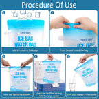 6 Pack Reusable Ice Bags for Cooler 5lb Cooler Ice Cube Bag with Sealed Sliding Handle, Long Lasting Cold Dry Freezer Packs Leakproof Ice Bag for Camping, Hiking, Fishing and Drinks(11 x 14)