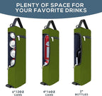 Golf Cooler Bag Plus Ice Pack Soft Sided Insulated Cooler Bag- Holds 6 Pack of Cans or 2 Wine Bottles - Grey Camo Golf Beer Sleeve Black Fits Discreetly in Golf Bags