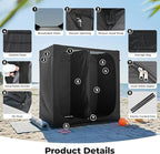 EighteenTek® Shower Tent Camping, 2-Room Portable Changing Room, Outdoor Shower Enclosure, Pop Up Privacy Tent Shelter with Floor & Doors, Waterproof & Lightweight, Camping Toilet Bathroom