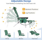 DoCred Heavy Duty Tanning Chair with Face Hole, Adjustable 5-Position Folding Chaise Lounge Chairs for Outside, Portable Lay Flat Beach Lounge Chair for Outdoor Sunbathing Beach Pool Lawn Camping
