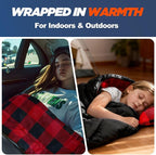 MEREZA Flannel Sleeping Bag for Adults Cold Weather, XL Sleeping Bag with Pillow for 30 Degree 4 Season Camping Large Big and Tall Sleeping Bags with Compression Sack
