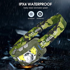 LHKNL Headlamp Flashlight, Lumen Ultra-Light Bright LED Rechargeable Headlight with White Red Light,2-Pack Waterproof Motion Sensor Head Lamp,8 Mode for Outdoor Camping Running Fishing- Green