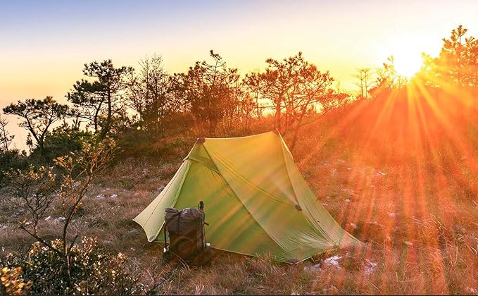3F UL Gear Lanshan PRO Lanshan Ultralight Tent Ultralight Tent 3-Season Backpacking Tent for 1-Person or 2-Person Camping, Climbing, Hiking, Trekking, Kayaking (for 2 Person, Gray- 4 Season)