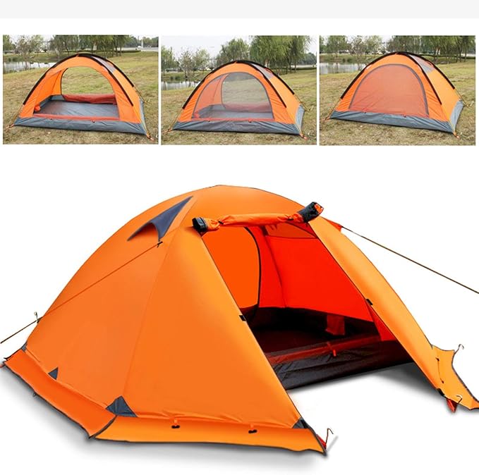 Tent Double Layer 2 Person 4 Season Aluminum Rod Outdoor Camping Tent Family Camping Tent