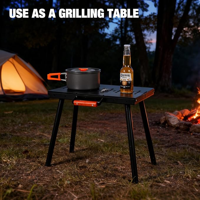 Lineslife Portable Charcoal Grill, Foldable Heavy Duty Metal Mangal BBQ Kabob Grill for Outdoor Backyard Camping Picnic Travel Cooking Hiking