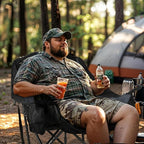 Overmont Oversized XL Camping Chair for Adults - 400lbs Support Heavy-Duty Padded Folding Chair with Side Pocket Cup Holder Cooling Bag for Outdoor Sports Garden Beach Fishing Lawn Black