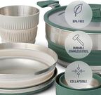 Sea to Summit Detour Stainless Steel One Pot Cook Set for Two (3 Liter Pot, 2 Large Bowls, 2 Mugs)