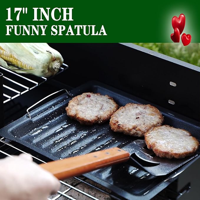 BBQ Gift for Men Dad Husband, Fathers Day Birthday Gifts, 7 in 1 Grill Spatula, Fun BBQ Accessories, Funny Grill Spatula for Outdoor Cooking, Outdoor Cooking Camping Multifunctional Tool