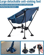 WildCall Lightweight Folding Camping Chair Compact Beach Chair with Anti-Sinking Large Feet