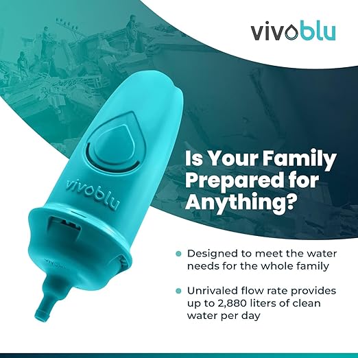 VivoBlu Core Family Filter Emergency Water Filtration System: Gravity Water Filter for Camping, Backpacking, and Hiking - Travel Filter for Purification Outdoors or in Emergencies