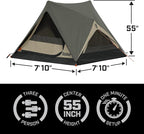 Bushnell Tent | Instant Pop Up 3P / 4P/ 6P / 8P Hub Style Tents | Best Pop Up Tent for Camping, Hiking, Family Camping, Hunting, Fishing, and Basecamp