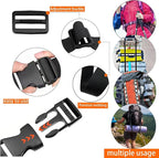 Premium Utility Straps with Quick Release Buckle Adjustable Short Nylon Lashing Straps for Backpack Tactical Lashings Camping Gear Sleeping Bag Mattress and More(Black 4Pcs/6.5ft)