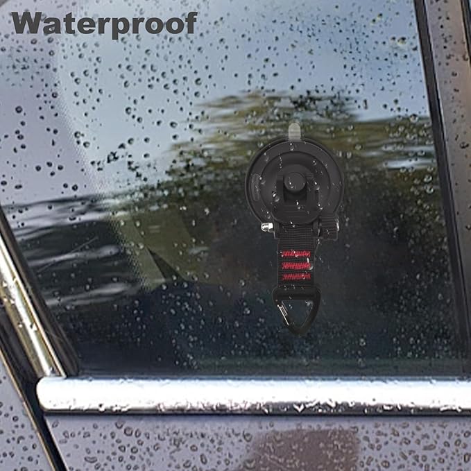 Heavy Duty Suction Cup Hooks, Car Camping Essentials Tie Down Suction Cups Anchor, Window Suction Cups with Hooks, Suction Cups for Glass, RV Van Car Awning, SUV Tent, Truck Camping, 2 Pcs