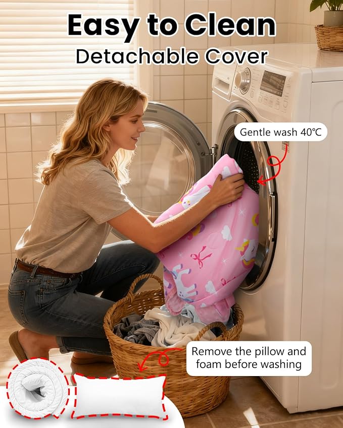 Primlect Toddler Thickened Foam Nap Mat with Pillow, Extra Large 55"x35", Soft, Supportive Sleeping Bag with Detachable, Washable Cover, for Sleepover, Home, Travel, Boys and Girls