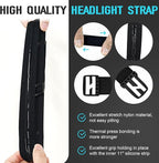 Headlamp Strap Replacement Headband for Black Diamond Petzl Pelican Fenix Streamlight, Elastic Headlight Strap and Top Headband 1” Width Comfortable Band, Silicone Anti-Slip, 4 Pcs