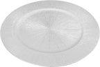 DYRABREST 100 Pcs 13 Inch Charger Plates, Bulk Round Charger Plates Plastic Wedding Dinner Elegant Reusable for Table Setting Wedding Party Event Tabletop Setting Decor (Silver)