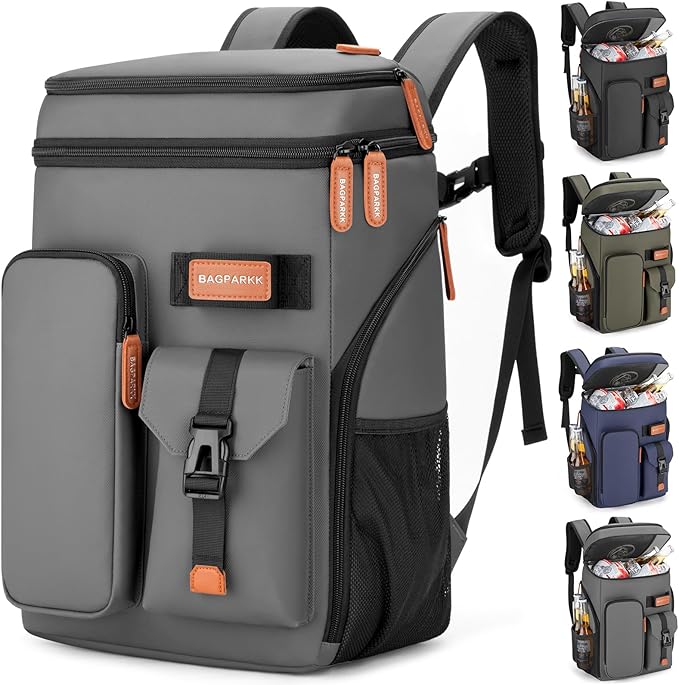 Insulated Cooler Backpack,33/45 Cans Multifunctional Double Deck Leakproof Cooler Bag with Sternum Strap,Large Capacity Lightweight Travel Camping Beach Backpack