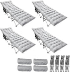 Zento Camping Cot and Mattress Folding Outdoor Travel Bed 4 Pack- Heavy Duty Max Load 450 LBS Premium Quality Cot Bed with Pad for Comfort Sleeping for Travel Home and Anytime Use