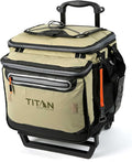Titan Deep Freeze 60 (50+10) Can Wheeled Cooler - Collapsible Rolling Cooler with Wheels and All-Terrain Cart
