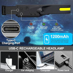 48Pack Headlamp Rechargeable, 1000 Lumen Headlamps for Adults, 230 Angles Wide Beam Headlamp & Spotlight, 6 Modes, Lightweight Head Lamps for Camping Running Cycling