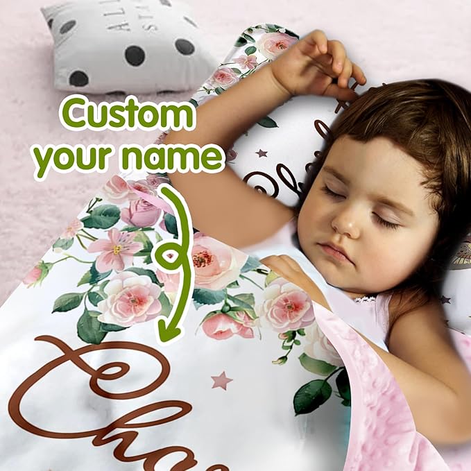 Custom Toddler Nap Mat for Preschool, Personalized Name Kids Sleeping Bag with Foral Leopard Design for Daycare, Roll Up Sleeping Mat with Removable Pillow and Soft Dot Minky Blanke for Girls Camping