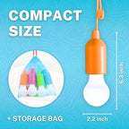 4 Hanging LED Kids Safe Lights for Treehouse, Playhouse, Camping, Indoor/Outdoor, Battery-Operated Lamps with Pull Chain