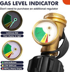 Llamaviva 2 PCS Propane Tank Gauge with Leak Detector - Universal Level Indicator for 5-40lb Tanks, Camping Stoves, BBQ Grills, Heater, QCC1/Type 1 Connection (2-Pack)