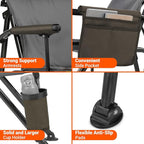 Overmont Camping Chair with Lumbar Support for Adults - Oversized with High Back Supports 450 LBS - Heavy Duty Folding Chair Portable for Outdoor Lawn Patio Balcony with Patent No.: US D1.028.543 S