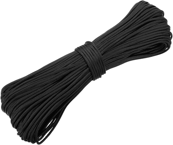PATIKIL 550lb Paracord Rope 200ft, 4mm Tent Rope, 7-Strand Core Heavy Duty Cord for Outdoor Camping Hiking Tent Survival Utility Rope, Black