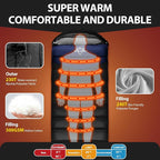 Single Sleeping Bag for Adults Kids 3-Season, Lightweight Waterproof Ripstop, Dual Zipper Bottom Vent, Compression Sack, Portable Camping Hiking Backpacking Gear