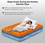 Air Mattress Twin with Built-in Rechargeable Pump 9'' Camping Inflatable Mattress Portable Blow up Mattress Air Bed Guest Bed for Home Outdoors Hiking Travel