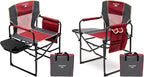 SUNNYFEEL Oversized Camping Directors Chair 2 Pack, Portable Folding Lawn Chairs for Adults Heavy Duty with Side Table,Pocket for Beach, Fishing,Picnic,Concert Outdoor, Foldable Camp Chairs