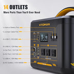 VTOMAN 3096Wh Solar Generator with 200W Solar Panel & Extra Battery, 1800W (Peak 3600W) LiFePO4 Battery Large Capacity Portable Power Station for Power Outages, RV, Camping, Backup, Emergencies