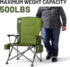 TIMBER RIDGE Oversized Folding Camping Chair High Back Heavy Duty for Adults Support up to 500lbs with Cup Holder, Side Pocket Cooler Bag 2 Pack