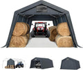 MFSTUDIO 13x22 Heavy Duty Carport, Outdoor Shades Portable Storage Shelter Garage with Rolled up Zipper Doors, Extra Large Car Canopy Tent with Roll-up Sidewalls for Boat Truck Party