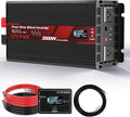2000W Power Inverter 12V to 110V 120V AC Pure Sine Wave Inverter for RV Truck Camping,Outdoor Off-Grid Power Converter with LCD Display,Wired Controller,AC Outlets USB Port(12V-2000Watt)
