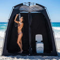 EighteenTek® Shower Tent Camping, 2-Room Portable Changing Room, Outdoor Shower Enclosure, Pop Up Privacy Tent Shelter with Floor & Doors, Waterproof & Lightweight, Camping Toilet Bathroom