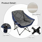 Northroad Oversized Foldable Camping Chair, Outdoor Padded Lawn Chair w/Cup Holder,Carry Bag for Beach, Hiking, and Picnics,Heavy-Duty 300-lbs Capacity, Purple