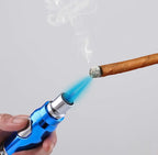 Ice Blue Torch Lighter, Refillable Butane Torch Lighters Adjustable Jet Flame Windproof Lighter for Grill Pocket BBQ Camping (Gas Not Included)