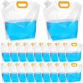 20Pcs 1.3Gallon Collapsibles Water Container Bag Bulk, Emergency Container Carrier Water Bottles, Freezable Waters Storage Jug, BPA Free Food Grade Clear Plastic for Outdoor Camping Riding