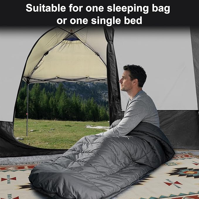 KAMPKEEPER Canopy Side Tent, Camping Canopy Tent for 10x10 Pop Up Canopies, Cube Tents, Gazebo Room Compatible with 10' Wide Canopies(Canopy Not Included)