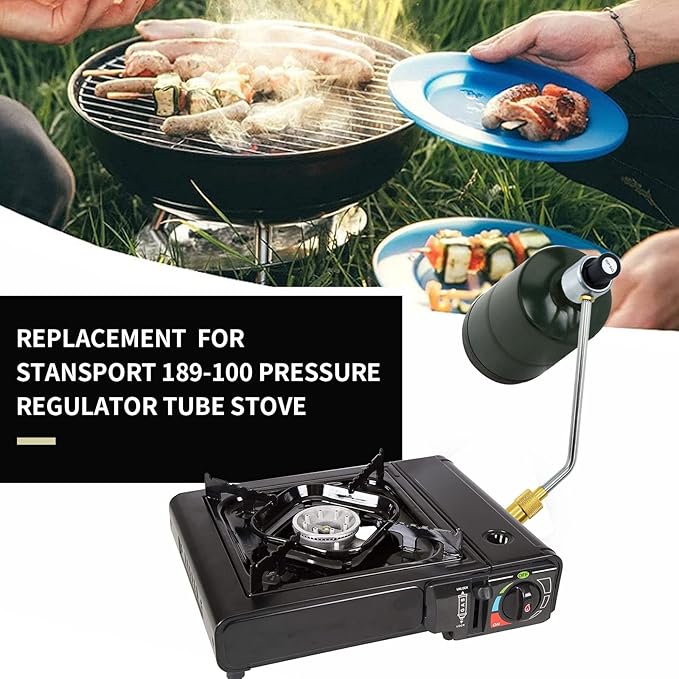 MENSI 1LB Propane Gas Pressure Regulator Replacement For ‎Stansport Camping Stove Tube to Propane One Pound Cylinder Tank 15PSIG Compatible with Camp Chef Everest Grill 189-100